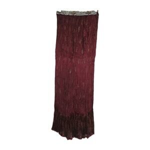 Chaudry KC Boho Maxi Skirt Pleated Crinkle Plisse Gypsy Festival XS Beaded NWT